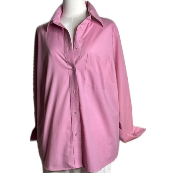 ORVIS Wrinkle Free‎ Bubblegum Pink Classic Button Down Long Sleeve Shirt Sz 14W - Picture 1 of 13